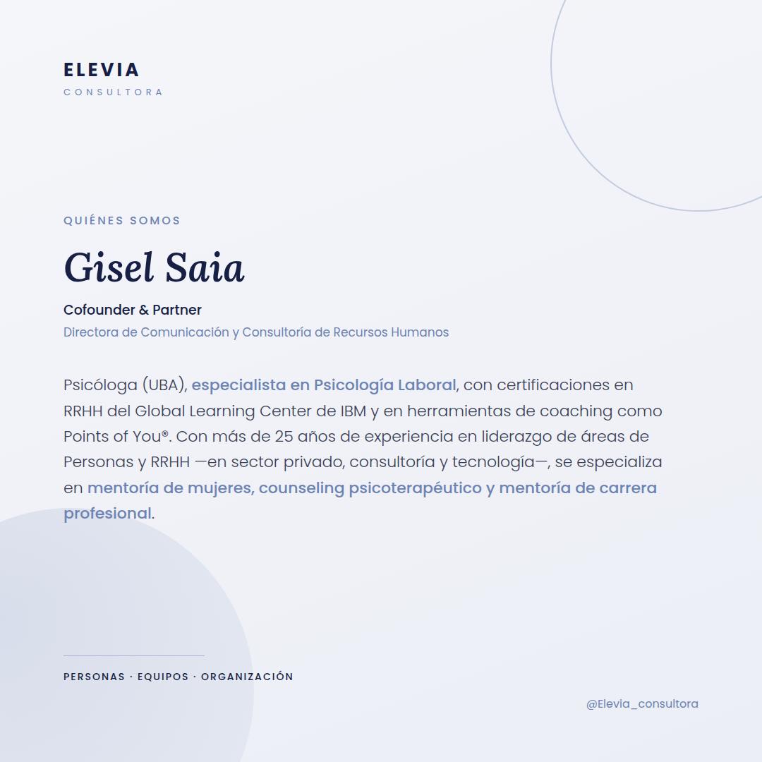 Gisel Saia – Cofounder & Partner de Elevia